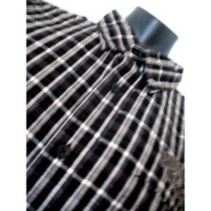Harley Davidson Men's Button Down Black/White Plaid Biker Motorcycle size 2XL.